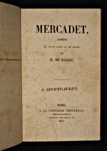 Mercadet, comédie en trois actes et en prose