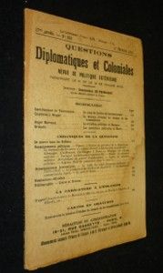 Questions diplomatiques et coloniales - revue de politique extérieure - No 383