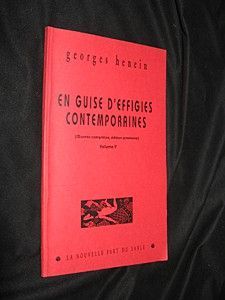 En guise d'effigies contemporaines (Oeuvres complètes, édition provisoire, volume V)