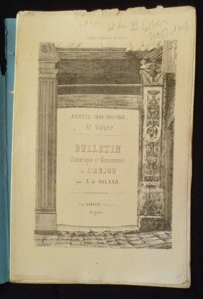 Bulletin historique et monumental de l'Anjou (22 numéros)