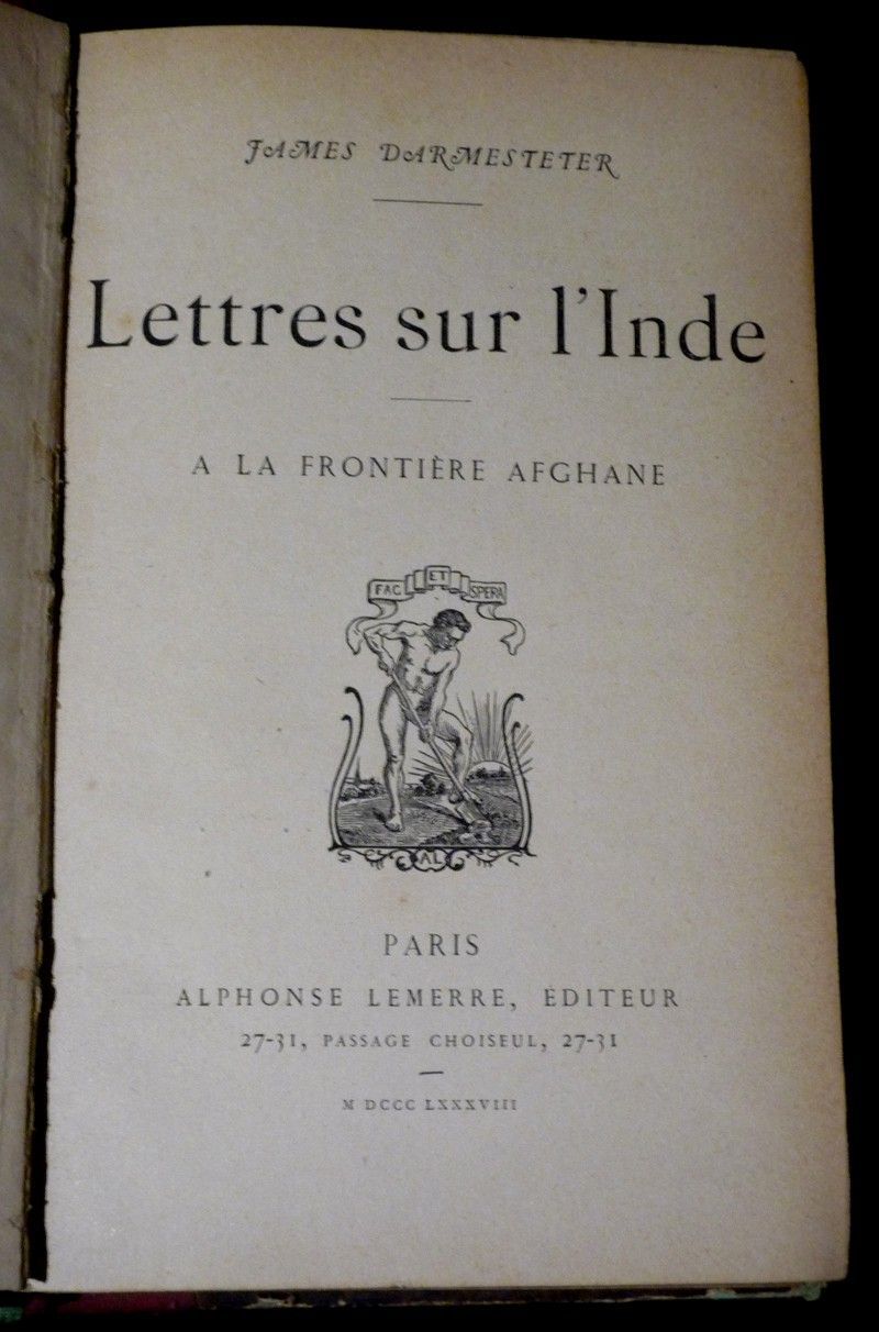 Lettres sur l'Inde. A la frontière afghane