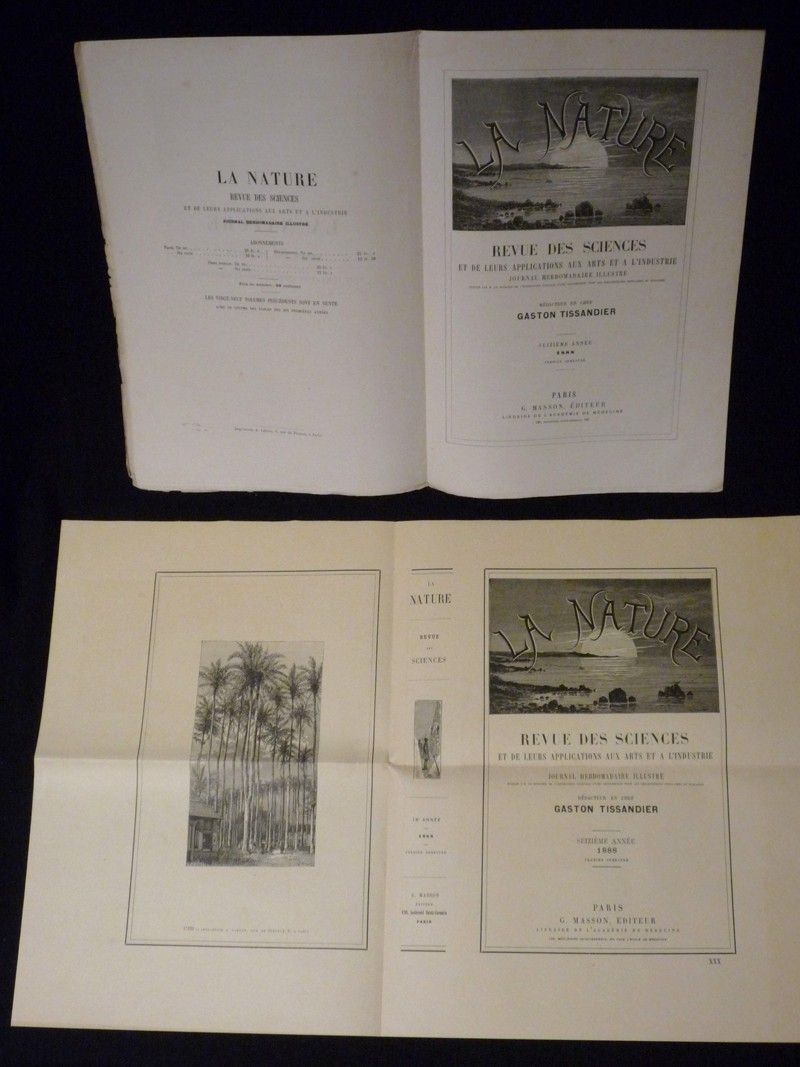 La Nature : index + chemise pour relier le 1er semestre 1888