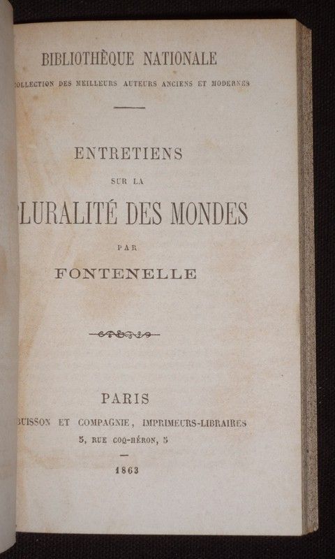 Histoire d'Olivier Cromwell / Entretiens sur la pluralité des mondes (Collection des meilleurs auteurs anciens et modernes)