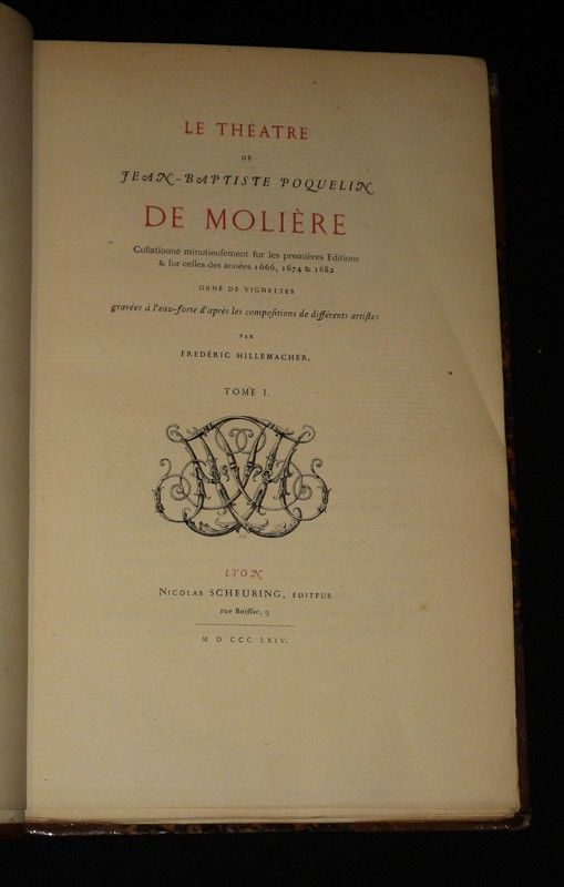 Le Théâtre de Jean-Baptiste Poquelin de Molière, collationné minutieusement sur les premières éditions et sur celles des années 1666, 1674 et 1682 (complet en 8 volumes)