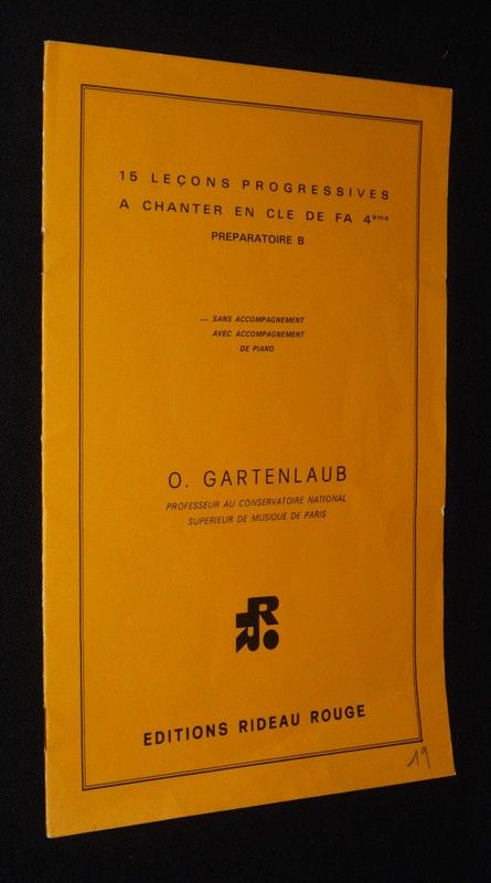 15 leçons progressives à chanter en clé de Fa 4ème Préparatoire B