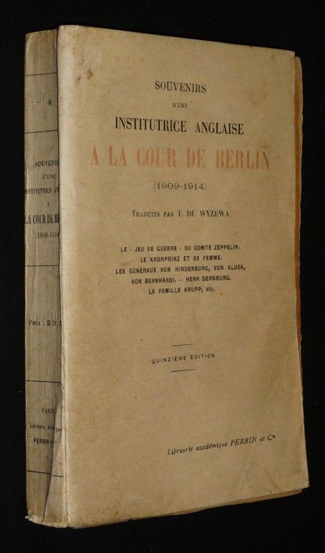 Souvenirs d'une institutrice anglaise à la cour de Berlin (1909-1914)