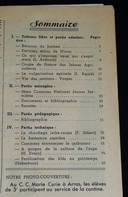 Education rurale (11e année - n°4, janvier 1958)