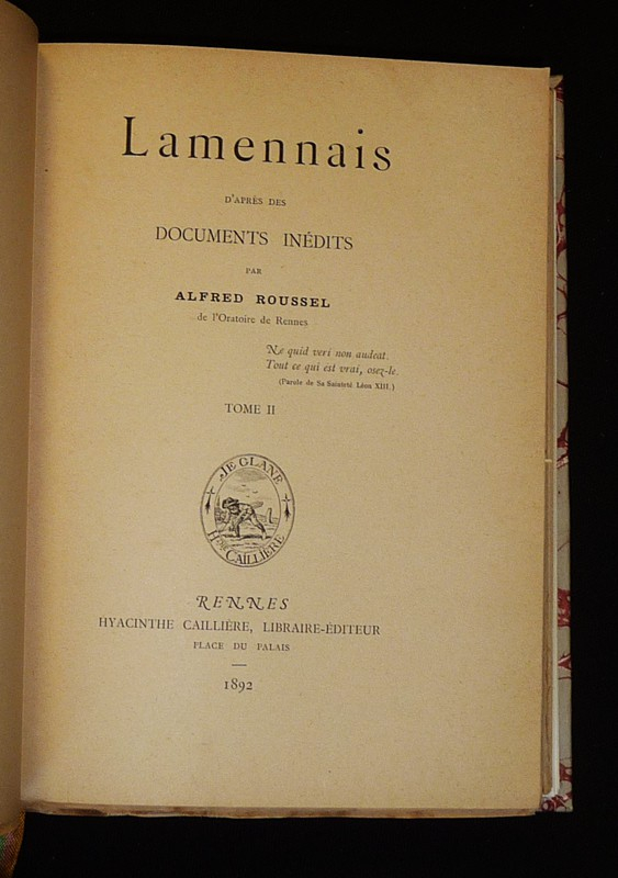 Lamennais, d'après des documents inédits (Tome 2)