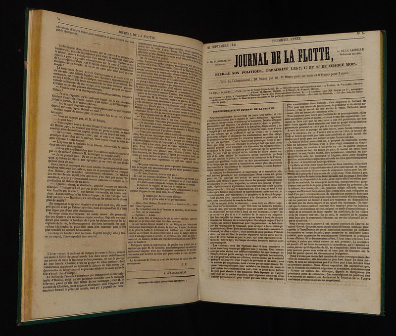 Journal de la Flotte et de la Marine du Commerce, août 1841 - janvier 1842