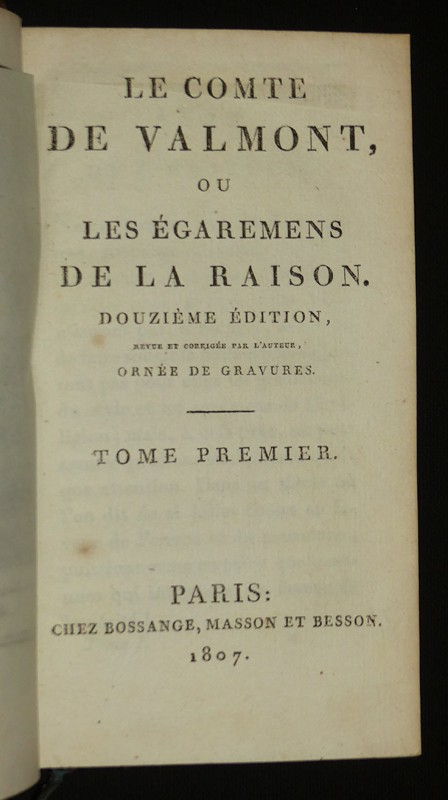 Le Comte de Valmont, ou les égaremens de la raison (6 volumes)