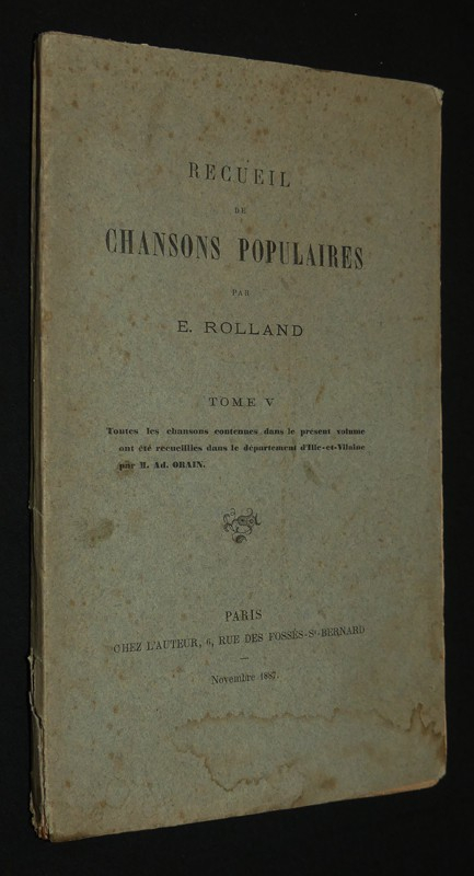 Recueil de chansons populaires, Tome 5