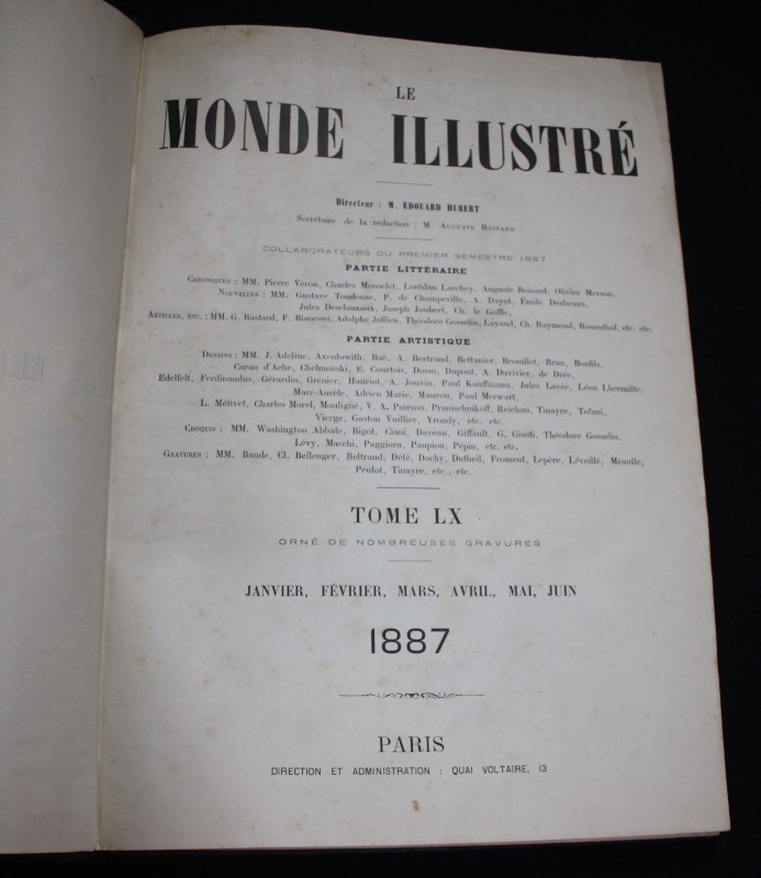 Le monde illustré, journal hebdomadaire, 1887, tome LX, premier semestre seul