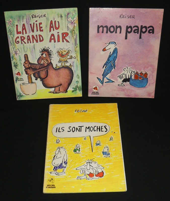 Lot de 10 albums de Reiser : Ils sont moches - Vive les femmes - Gros dégueulasse - On vit une époque formidable - La Vie des bêtes - La vie au grand air - Mon papa - Les Copines - Vive les vacances - Phantasmes