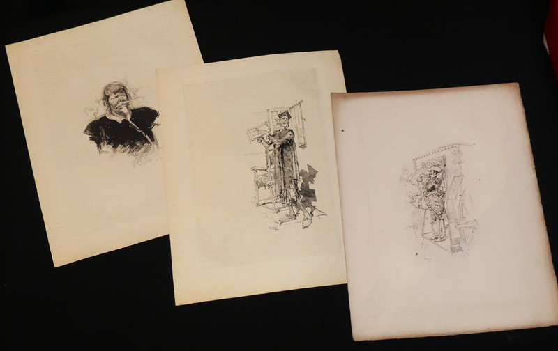 Lot de 41 gravures de Daniel Vierge pour illustrer Don Quichotte