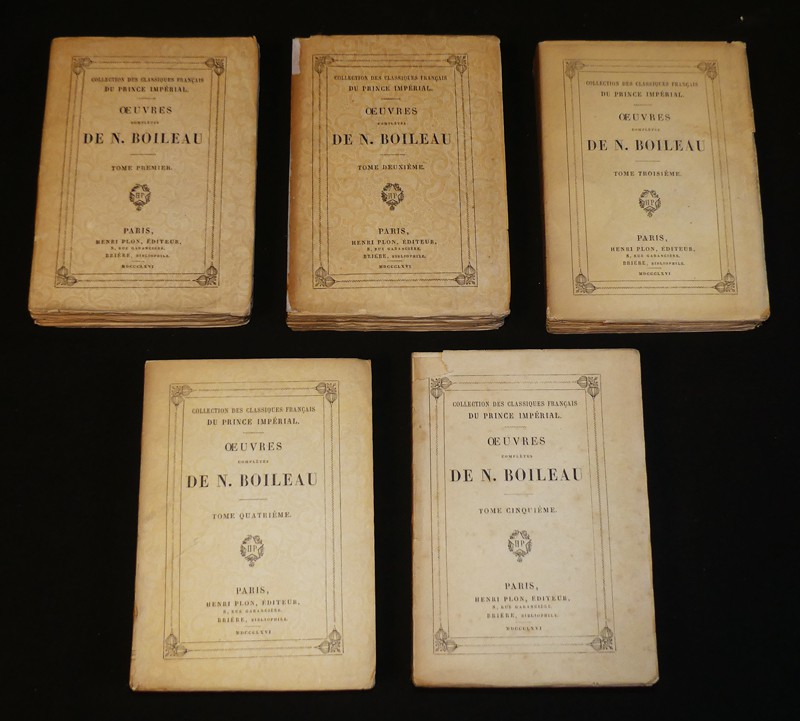 Oeuvres complètes de N. Boileau (5 volumes)