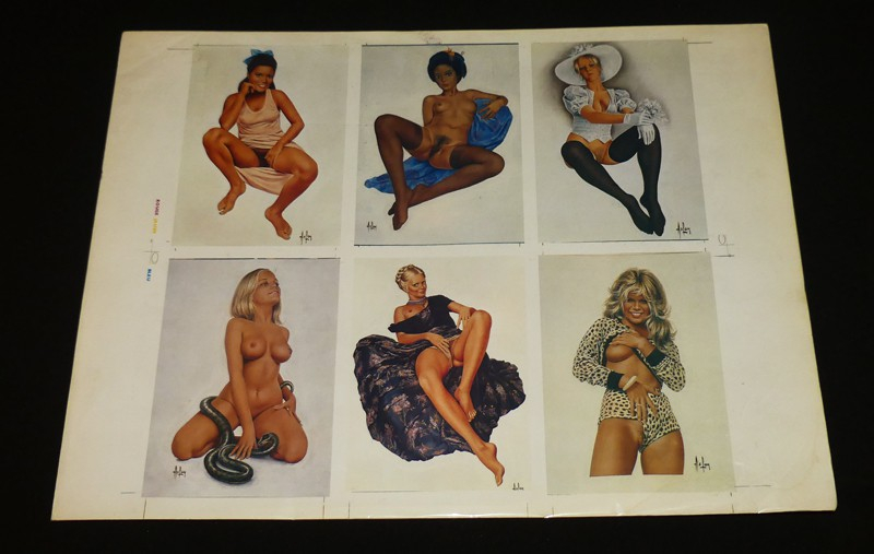 Planche de six cartes postales de Pin'Up de ASLAN