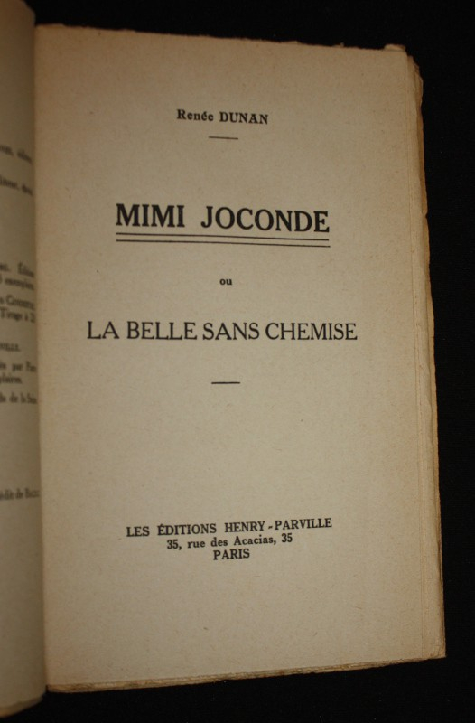 Mimi Joconde ou la belle sans chemise