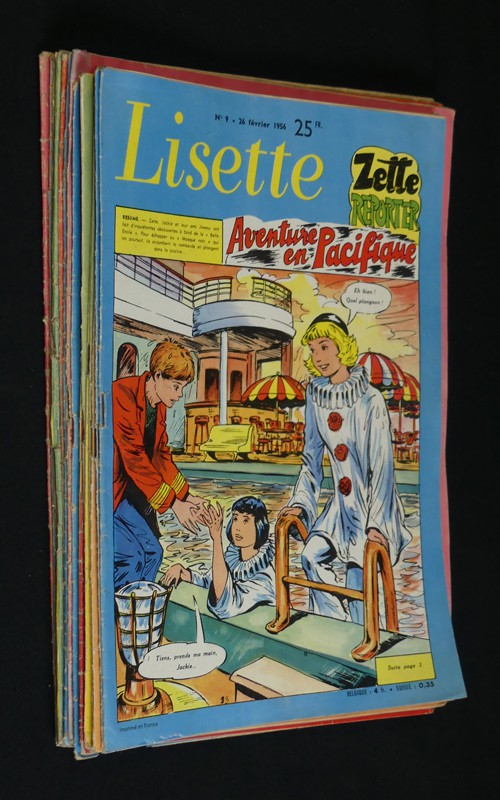 Lot de 16 numéros de la revue Lisette (année 1956)