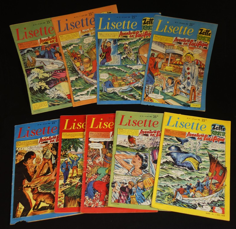 Lot de 16 numéros de la revue Lisette (année 1956)