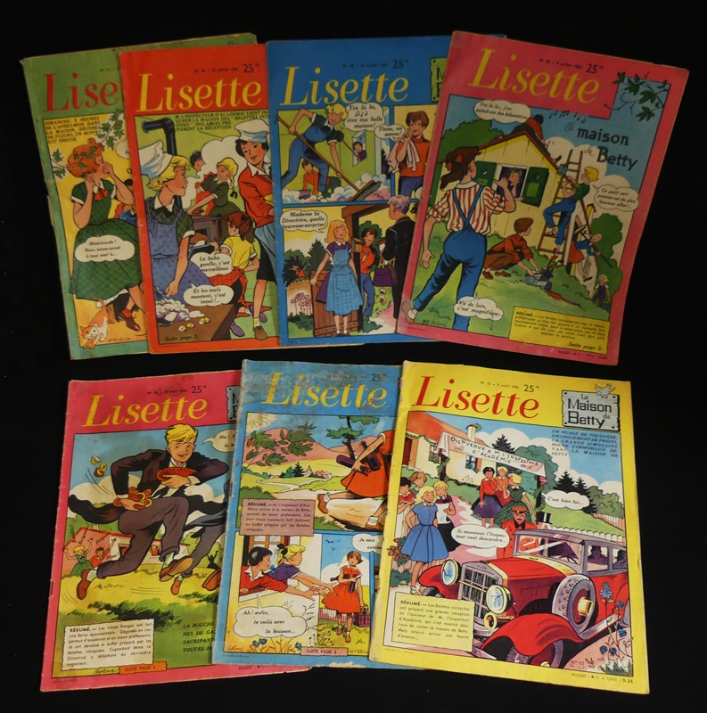 Lot de 16 numéros de la revue Lisette (année 1956)