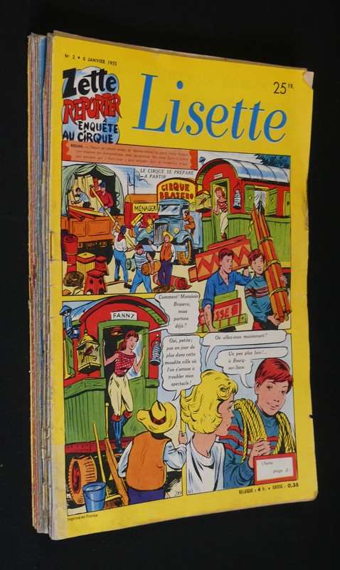 Lot de 12 numéros de la revue Lisette (année 1955)