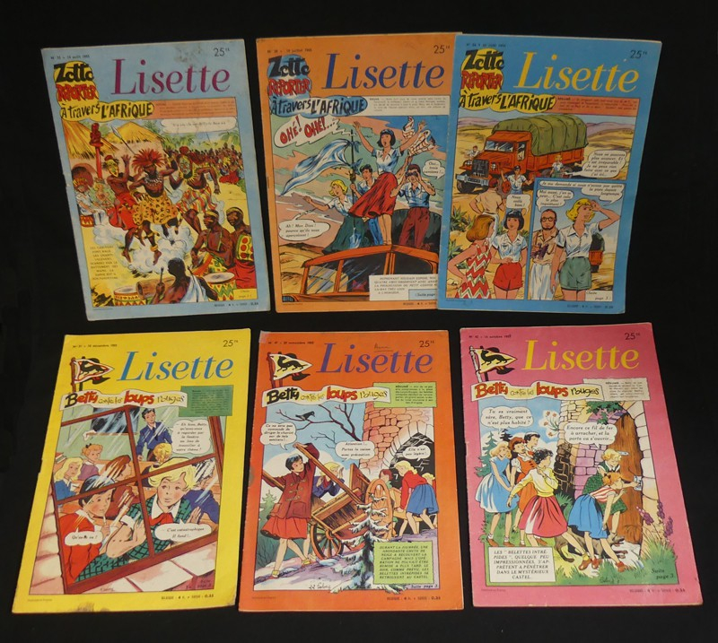 Lot de 12 numéros de la revue Lisette (année 1955)