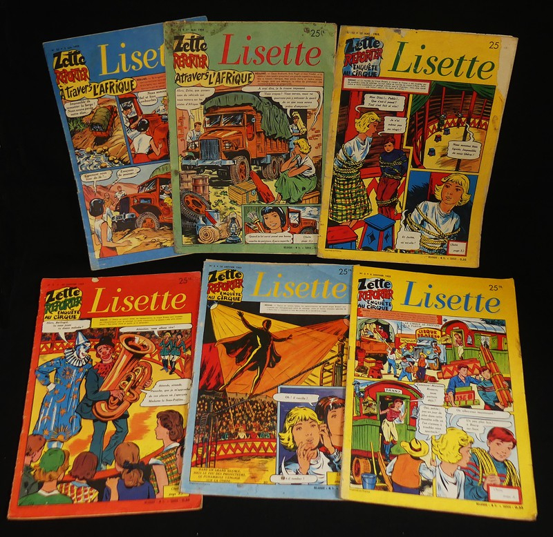 Lot de 12 numéros de la revue Lisette (année 1955)