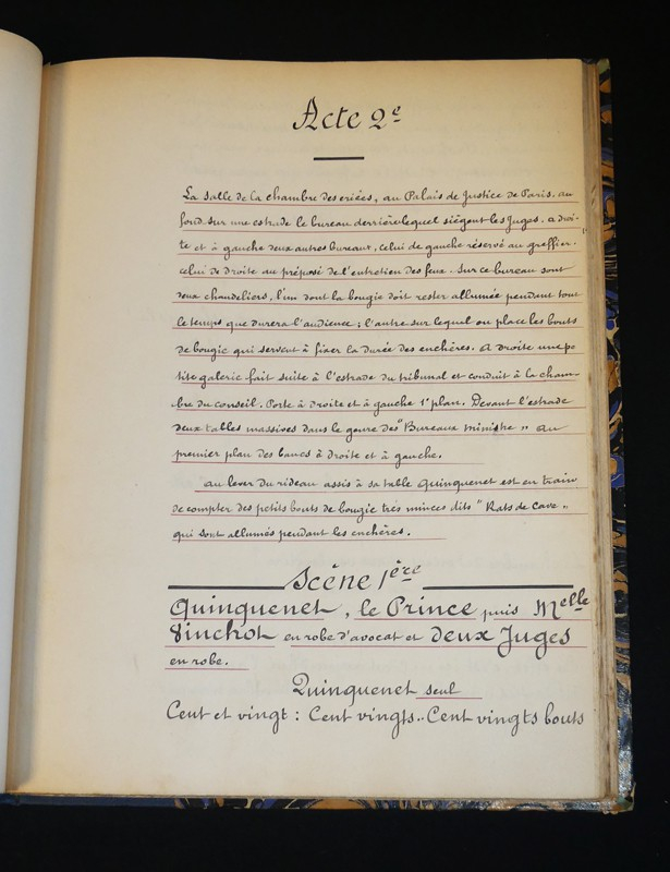 Copie manuscrite de la pièce 