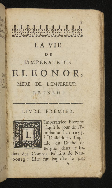 La Vie de l'Impératrice Eleonor, mère de l'Empereur régnant