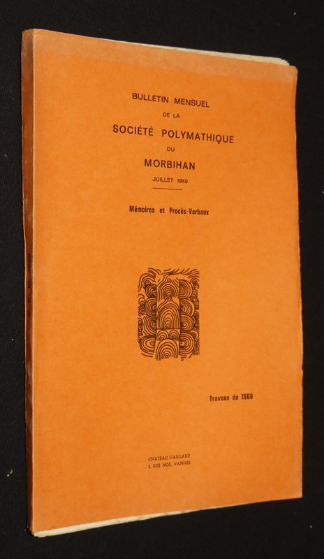 Bulletin mensuel de la société polymathique du Morbihan, travaux de 1968